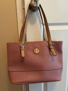 Giani Bernini Rose Taupe Tote with Tan Trim